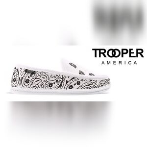Trooper America White Paisley Loafers